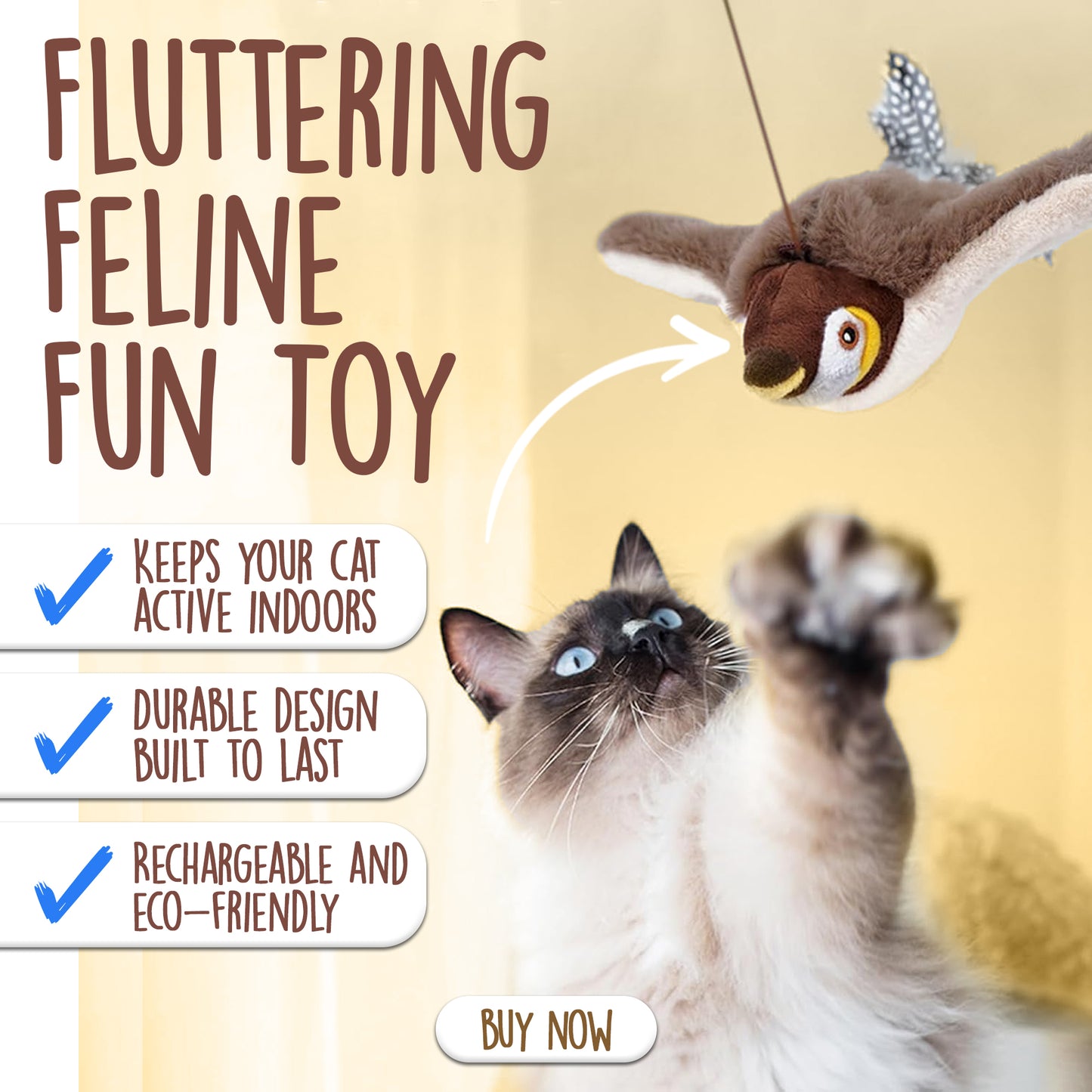 Fluttering Feline Fun Toy