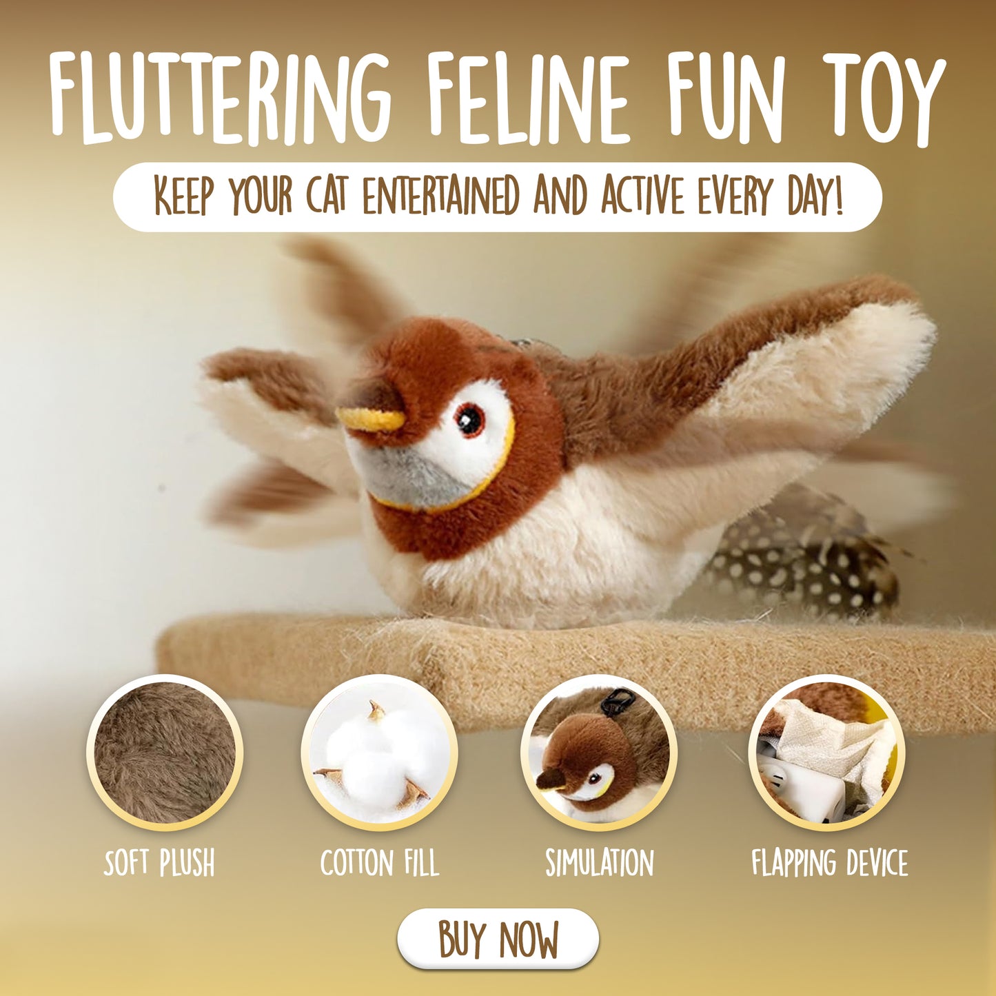 Fluttering Feline Fun Toy