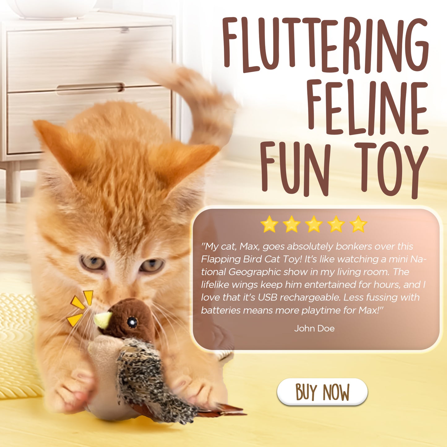 Fluttering Feline Fun Toy
